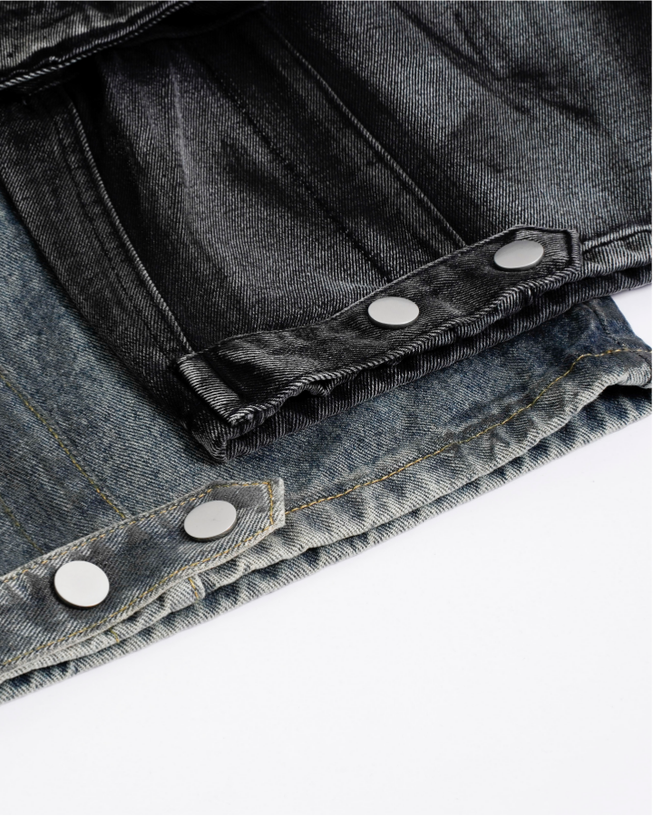 Distressed Workwear Denim Capri Pants
