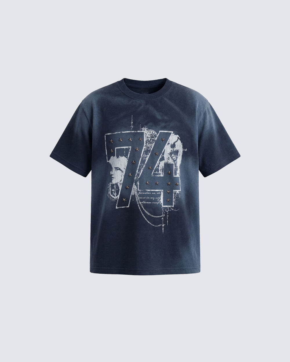 American Retro Distressed Number Print T-Shirt
