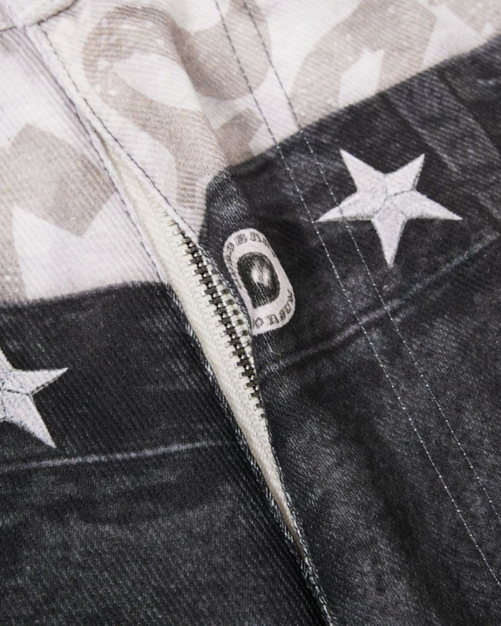 American Vintage Distressed Wide-Leg Denim Pants