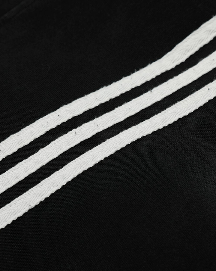 90s Graphic Hoodie with Zipper and Stripes