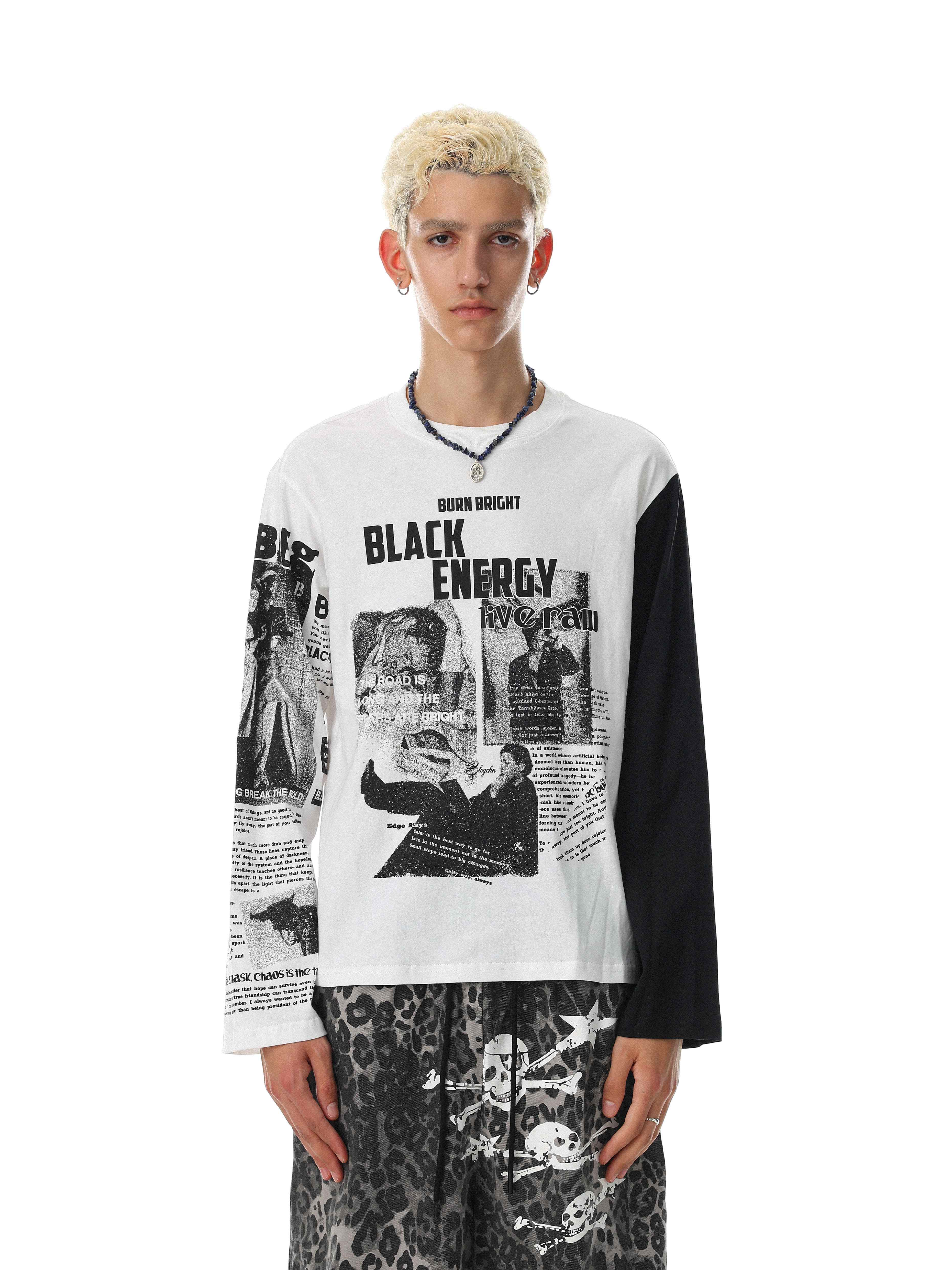 Omirad Black Energy Graphic Long Sleeve T-Shirt