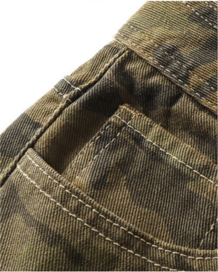 Camouflage Distressed Cargo Shorts