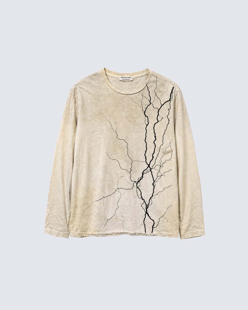 American-Style Crackle Pattern Long-Sleeved T-Shirt