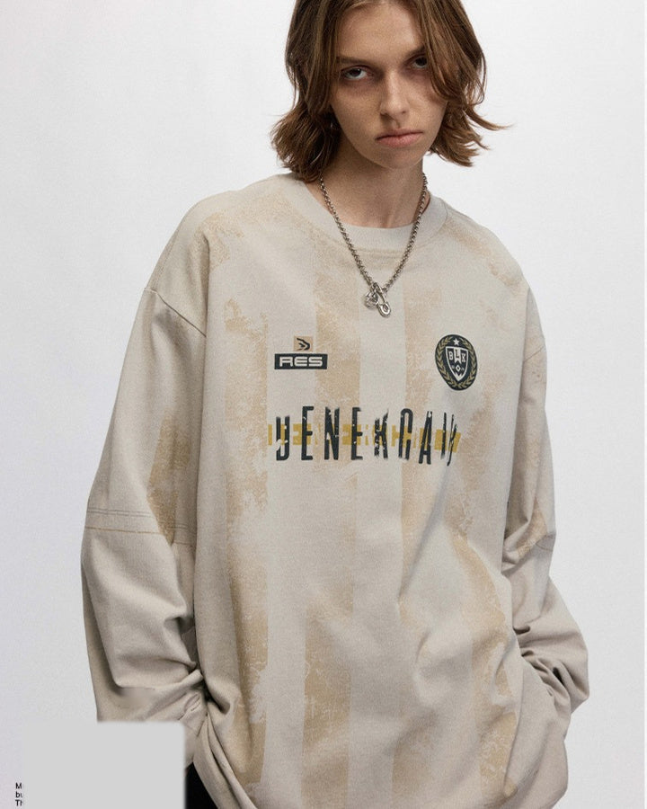 Gothic Long-Sleeve Street Jersey With Graphic Print