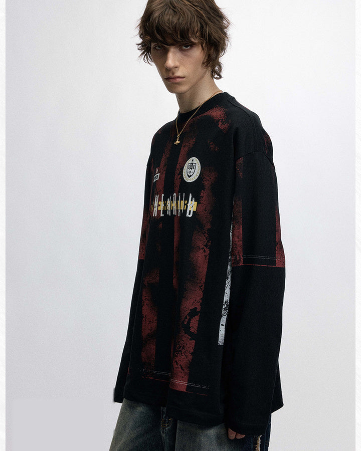 Gothic Long-Sleeve Street Jersey With Graphic Print