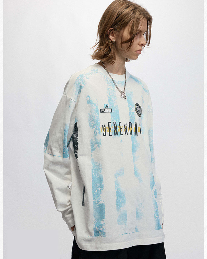 Gothic Long-Sleeve Street Jersey With Graphic Print