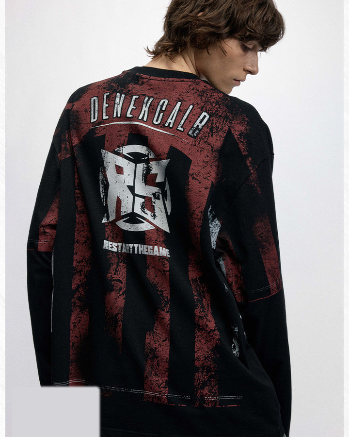 Gothic Long-Sleeve Street Jersey With Graphic Print