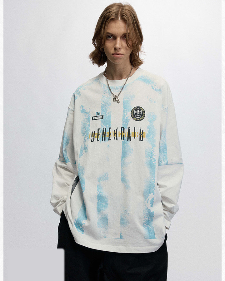 Gothic Long-Sleeve Street Jersey With Graphic Print