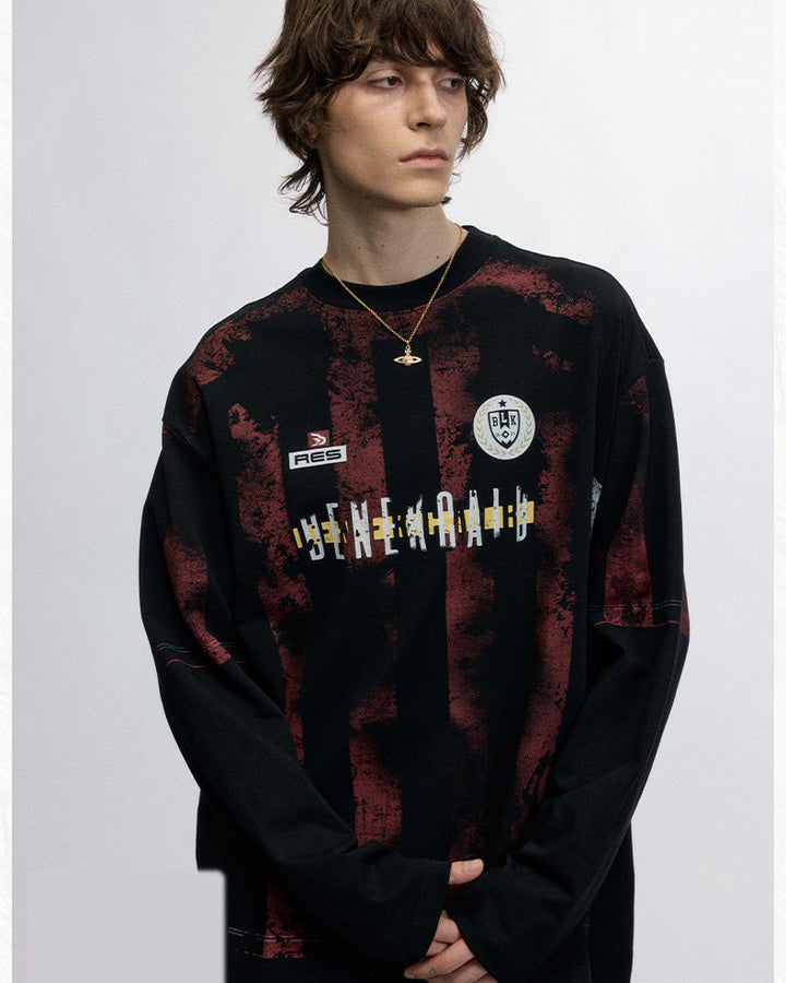 Gothic Long-Sleeve Street Jersey With Graphic Print