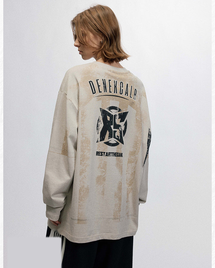 Gothic Long-Sleeve Street Jersey With Graphic Print